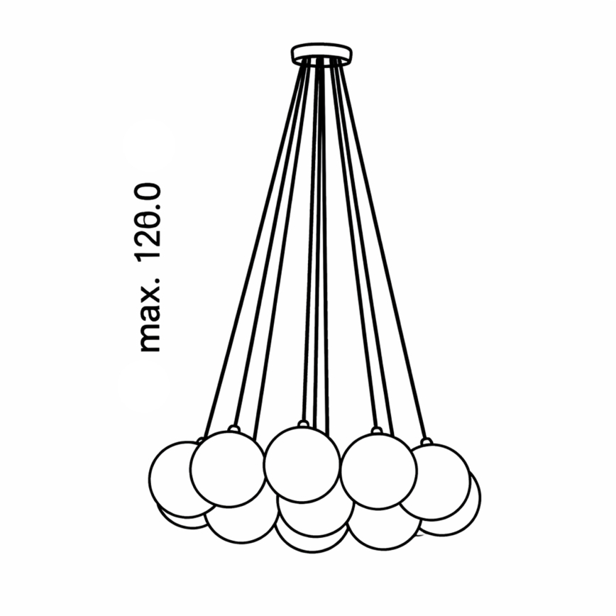 Brilagi - Lámpara colgante con cable GLOBE 15xE14/15W/230V blanca
