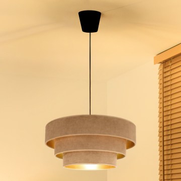 Brilagi - Lámpara colgante con cable LUNETA 1xE27/60W/230V Ø 40 cm beige/dorado