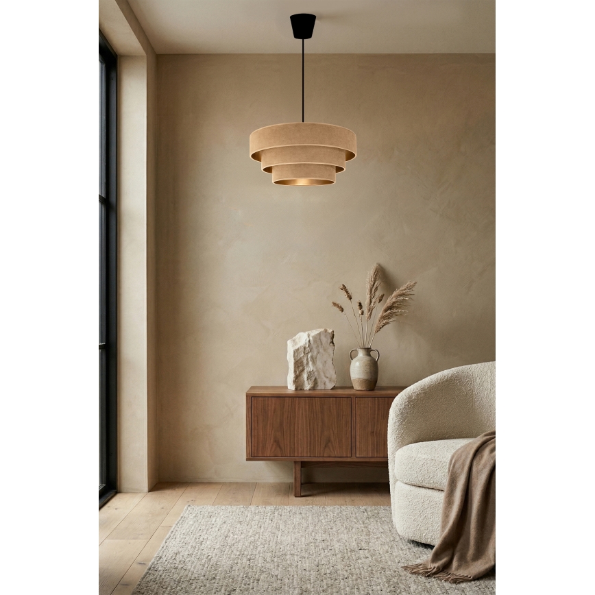 Brilagi - Lámpara colgante con cable LUNETA 1xE27/60W/230V Ø 40 cm beige/dorado