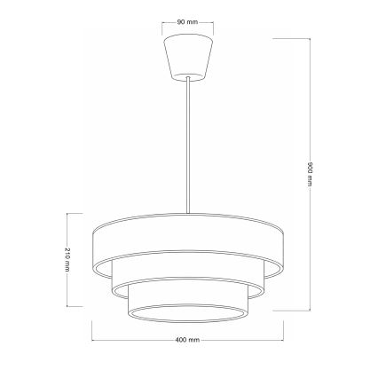 Brilagi - Lámpara colgante con cable LUNETA 1xE27/60W/230V Ø 40 cm beige/dorado