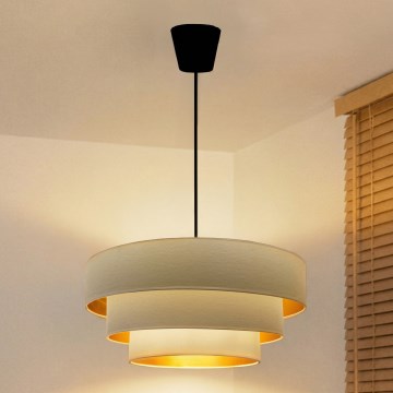 Brilagi - Lámpara colgante con cable LUNETA 1xE27/60W/230V Ø 40 cm crema/dorado