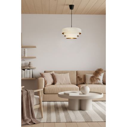 Brilagi - Lámpara colgante con cable LUNETA 1xE27/60W/230V Ø 40 cm crema/dorado
