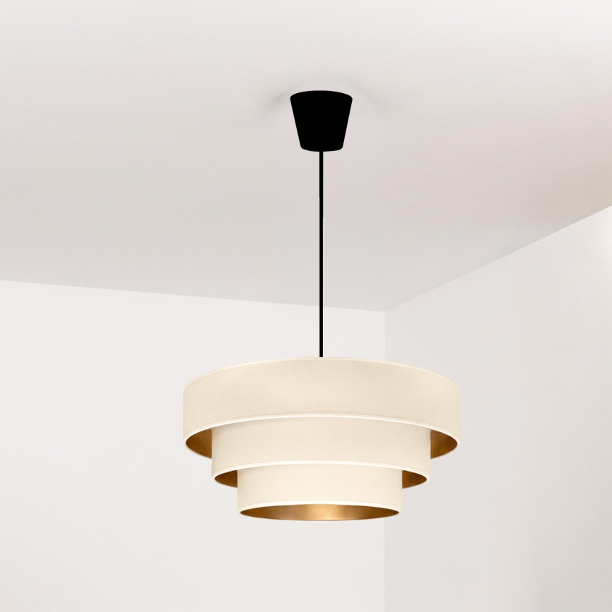 Brilagi - Lámpara colgante con cable LUNETA 1xE27/60W/230V Ø 40 cm crema/dorado