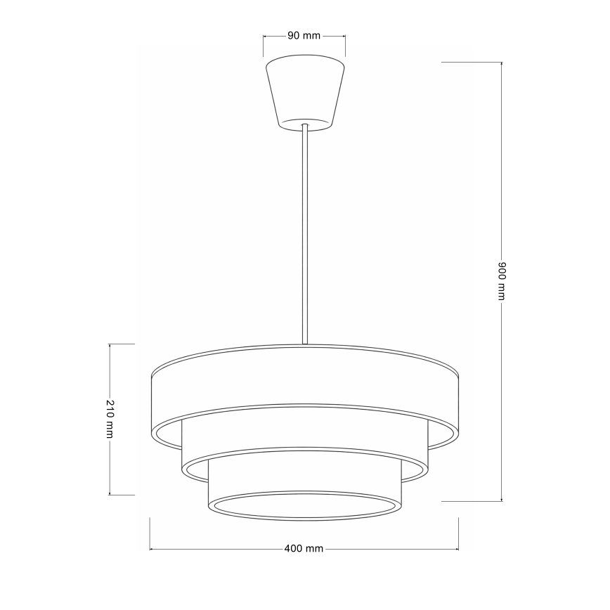 Brilagi - Lámpara colgante con cable LUNETA 1xE27/60W/230V Ø 40 cm crema/dorado