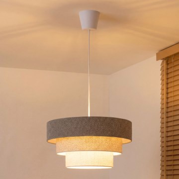 Brilagi - Lámpara colgante con cable LUNETA 1xE27/60W/230V Ø 40 cm gris/crema/blanco