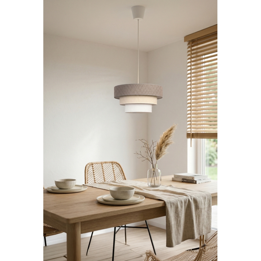 Brilagi - Lámpara colgante con cable LUNETA 1xE27/60W/230V Ø 40 cm gris/crema/blanco