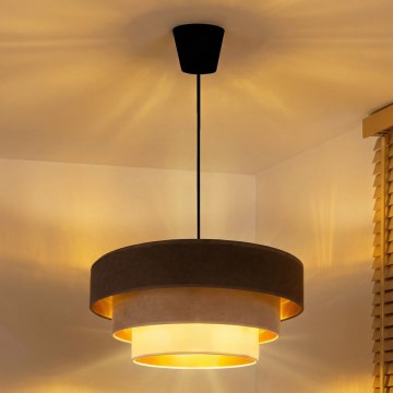 Brilagi - Lámpara colgante con cable LUNETA 1xE27/60W/230V Ø 40 cm marrón/beige/crema