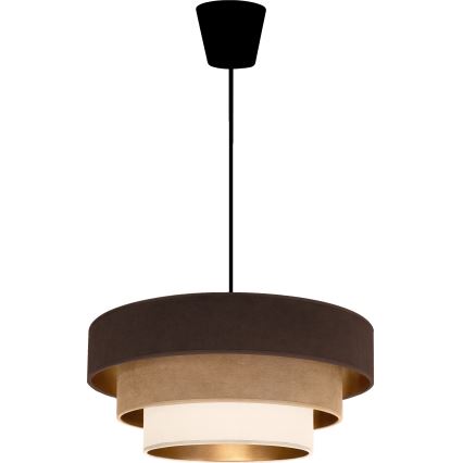 Brilagi - Lámpara colgante con cable LUNETA 1xE27/60W/230V Ø 40 cm marrón/beige/crema