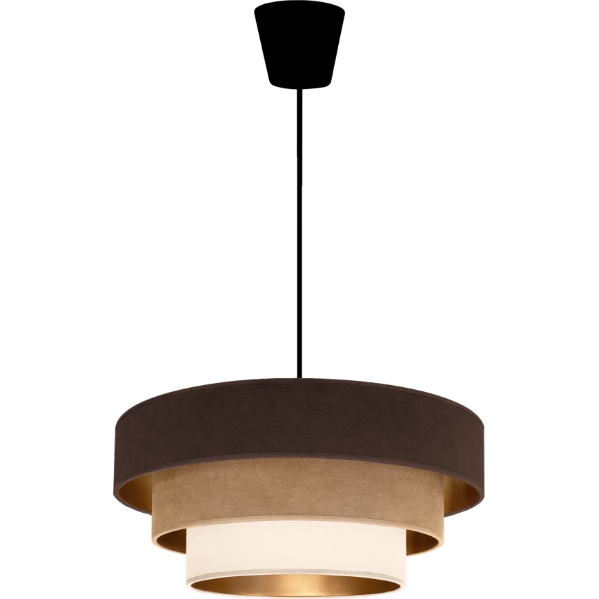 Brilagi - Lámpara colgante con cable LUNETA 1xE27/60W/230V Ø 40 cm marrón/beige/crema
