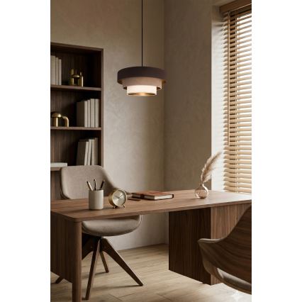 Brilagi - Lámpara colgante con cable LUNETA 1xE27/60W/230V Ø 40 cm marrón/beige/crema