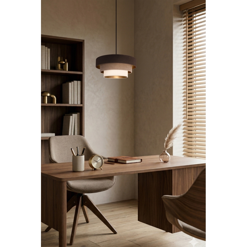 Brilagi - Lámpara colgante con cable LUNETA 1xE27/60W/230V Ø 40 cm marrón/beige/crema