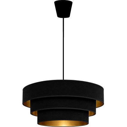 Brilagi - Lámpara colgante con cable LUNETA 1xE27/60W/230V Ø 40 cm negro/dorado