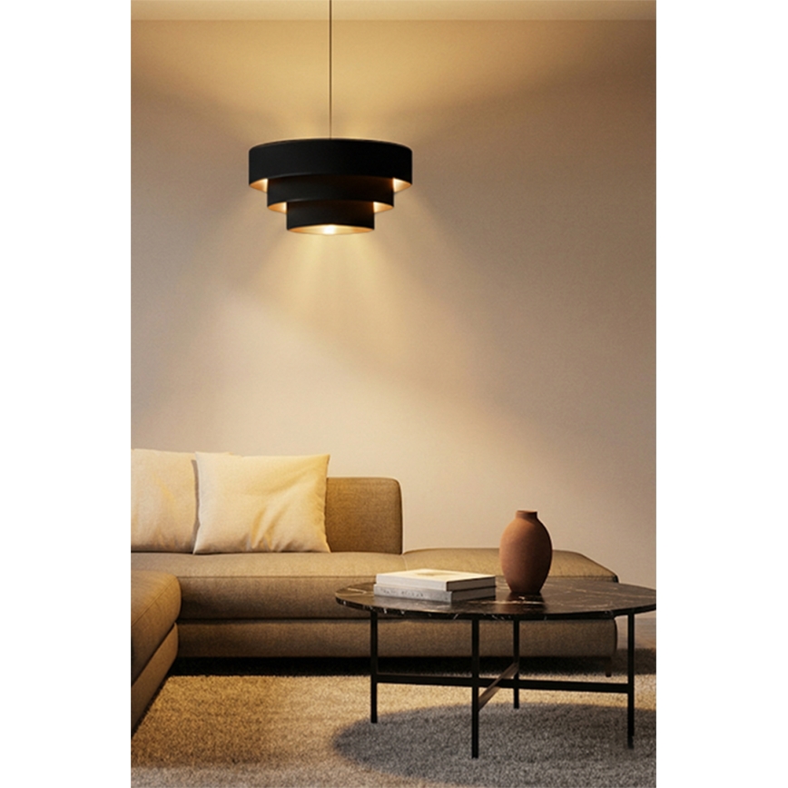 Brilagi - Lámpara colgante con cable LUNETA 1xE27/60W/230V Ø 40 cm negro/dorado