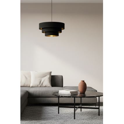 Brilagi - Lámpara colgante con cable LUNETA 1xE27/60W/230V Ø 40 cm negro/dorado