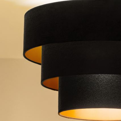 Brilagi - Lámpara colgante con cable LUNETA 1xE27/60W/230V Ø 40 cm negro/dorado