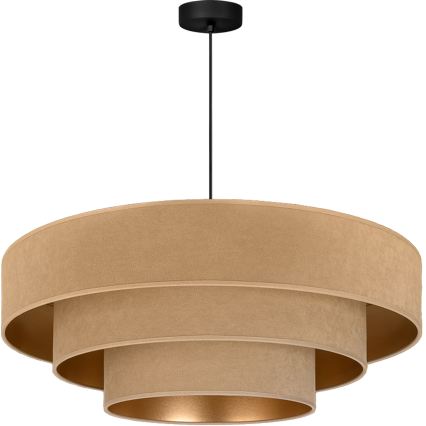 Brilagi - Lámpara colgante con cable LUNETA 3xE27/60W/230V Ø 80 cm beige/dorado