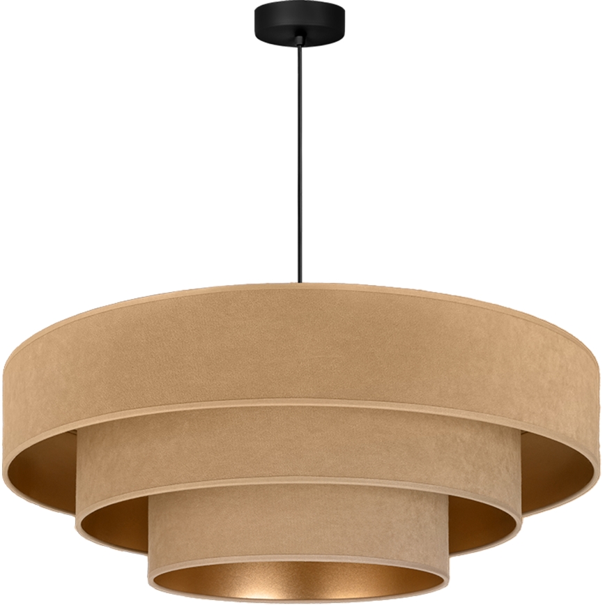 Brilagi - Lámpara colgante con cable LUNETA 3xE27/60W/230V Ø 80 cm beige/dorado
