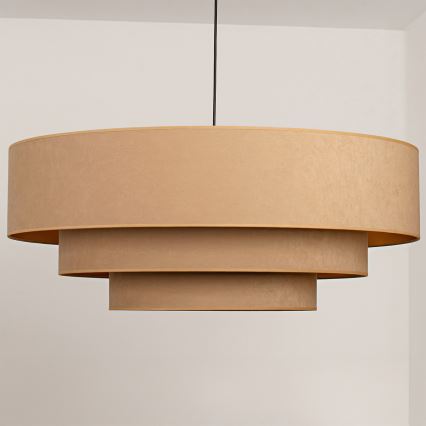 Brilagi - Lámpara colgante con cable LUNETA 3xE27/60W/230V Ø 80 cm beige/dorado