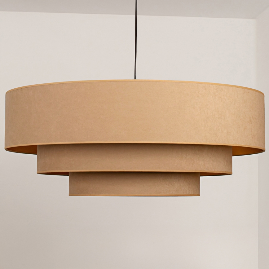 Brilagi - Lámpara colgante con cable LUNETA 3xE27/60W/230V Ø 80 cm beige/dorado
