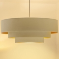 Brilagi - Lámpara colgante con cable LUNETA 3xE27/60W/230V Ø 80 cm crema/dorado