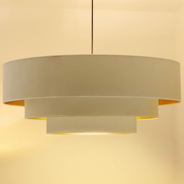Brilagi - Lámpara colgante con cable LUNETA 3xE27/60W/230V Ø 80 cm crema/dorado