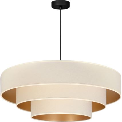 Brilagi - Lámpara colgante con cable LUNETA 3xE27/60W/230V Ø 80 cm crema/dorado