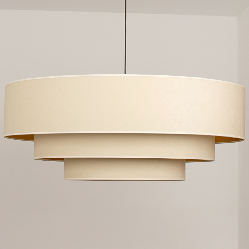 Brilagi - Lámpara colgante con cable LUNETA 3xE27/60W/230V Ø 80 cm crema/dorado