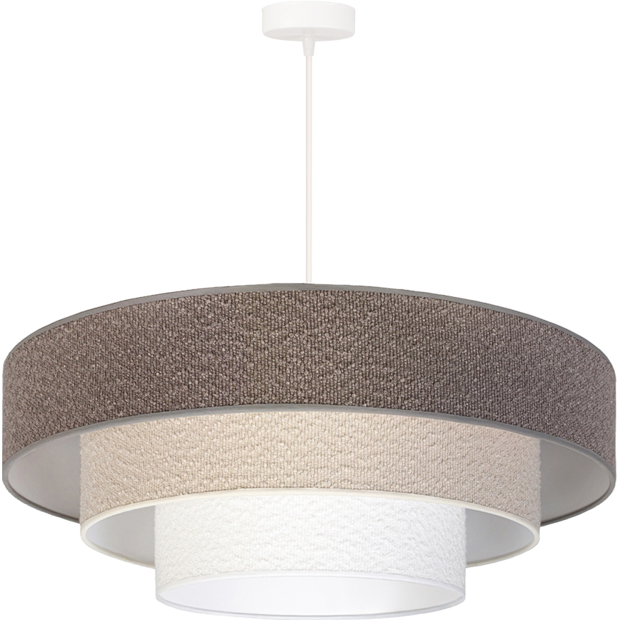 Brilagi - Lámpara colgante con cable LUNETA 3xE27/60W/230V Ø 80 cm gris/crema/blanco