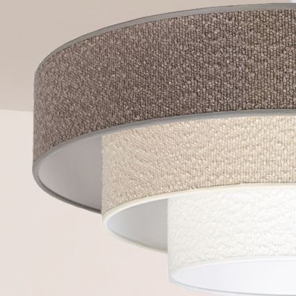 Brilagi - Lámpara colgante con cable LUNETA 3xE27/60W/230V Ø 80 cm gris/crema/blanco