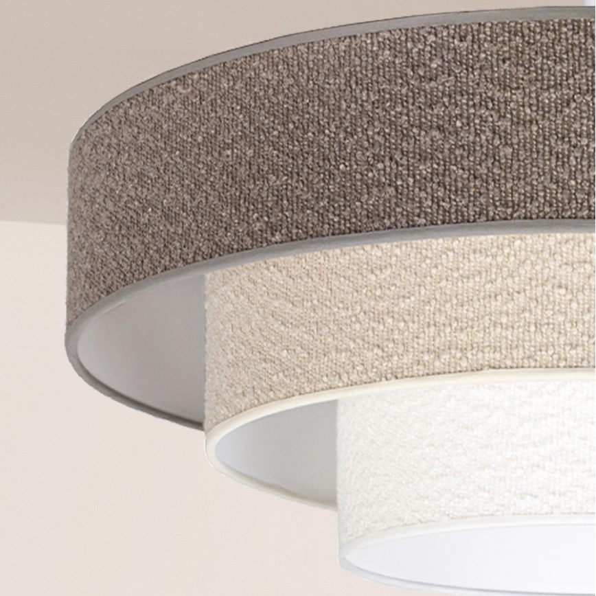 Brilagi - Lámpara colgante con cable LUNETA 3xE27/60W/230V Ø 80 cm gris/crema/blanco