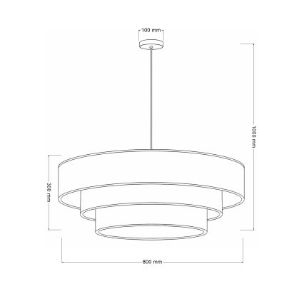 Brilagi - Lámpara colgante con cable LUNETA 3xE27/60W/230V Ø 80 cm gris/crema/blanco