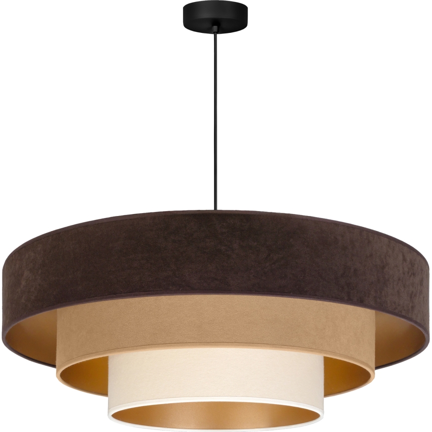 Brilagi - Lámpara colgante con cable LUNETA 3xE27/60W/230V Ø 80 cm marrón/beige/crema