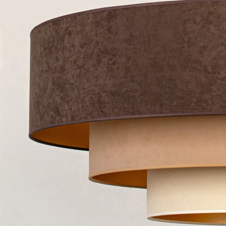 Brilagi - Lámpara colgante con cable LUNETA 3xE27/60W/230V Ø 80 cm marrón/beige/crema