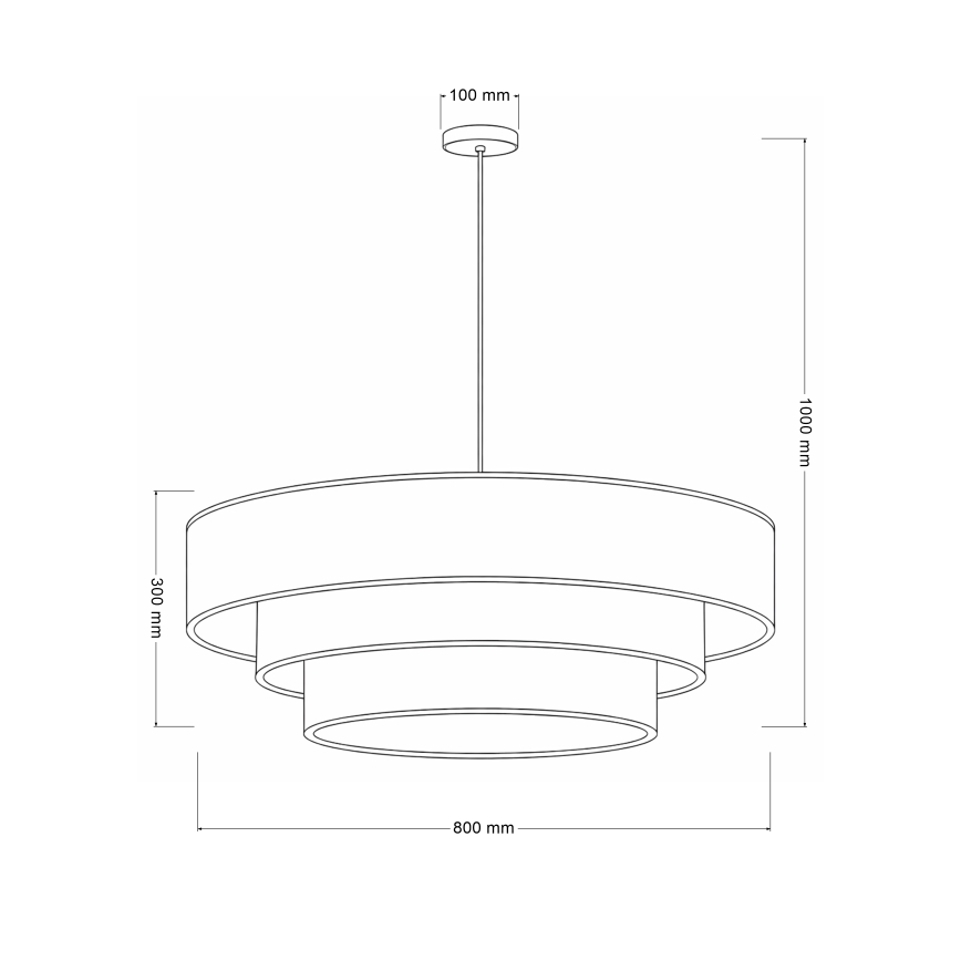 Brilagi - Lámpara colgante con cable LUNETA 3xE27/60W/230V Ø 80 cm marrón/beige/crema