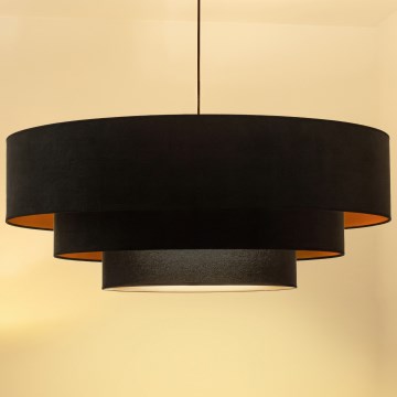 Brilagi - Lámpara colgante con cable LUNETA 3xE27/60W/230V Ø 80 cm negro/dorado