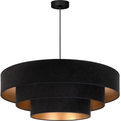 Brilagi - Lámpara colgante con cable LUNETA 3xE27/60W/230V Ø 80 cm negro/dorado