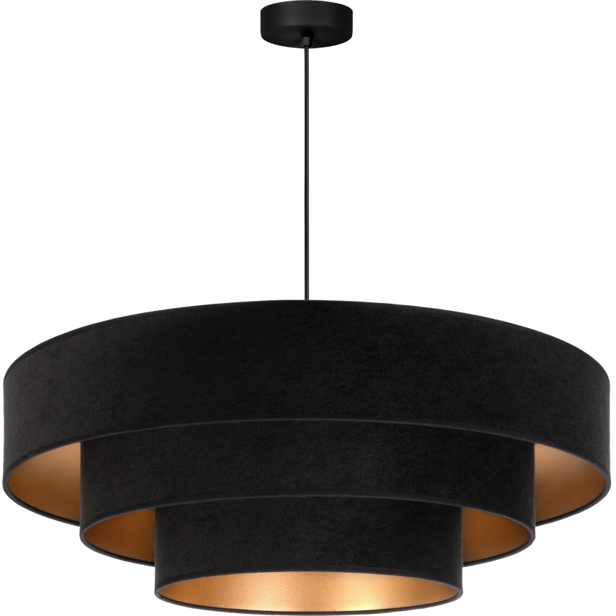 Brilagi - Lámpara colgante con cable LUNETA 3xE27/60W/230V Ø 80 cm negro/dorado
