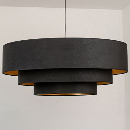 Brilagi - Lámpara colgante con cable LUNETA 3xE27/60W/230V Ø 80 cm negro/dorado