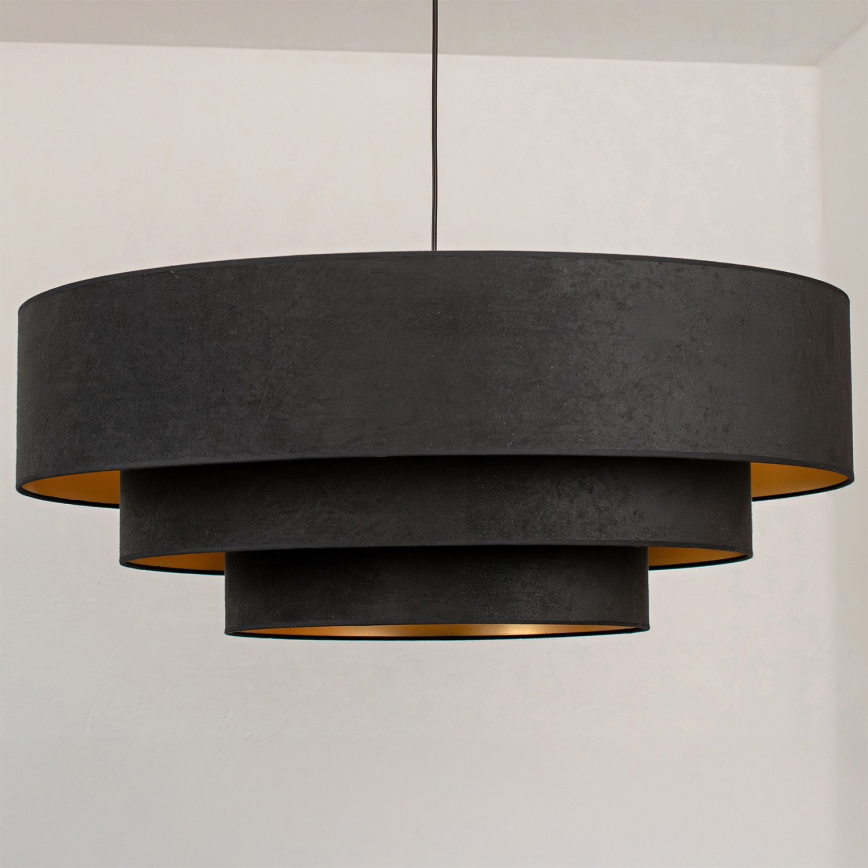 Brilagi - Lámpara colgante con cable LUNETA 3xE27/60W/230V Ø 80 cm negro/dorado