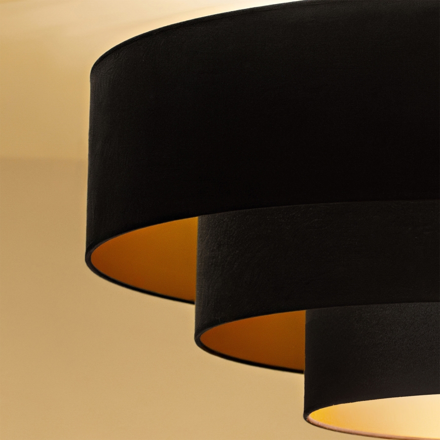 Brilagi - Lámpara colgante con cable LUNETA 3xE27/60W/230V Ø 80 cm negro/dorado