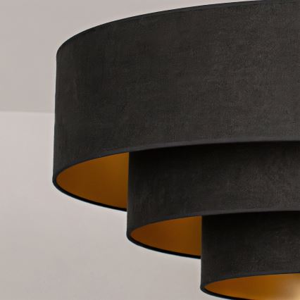 Brilagi - Lámpara colgante con cable LUNETA 3xE27/60W/230V Ø 80 cm negro/dorado