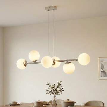 Brilagi - Lámpara colgante con cable MALONY 6xE14/20W/230V cromo brillante