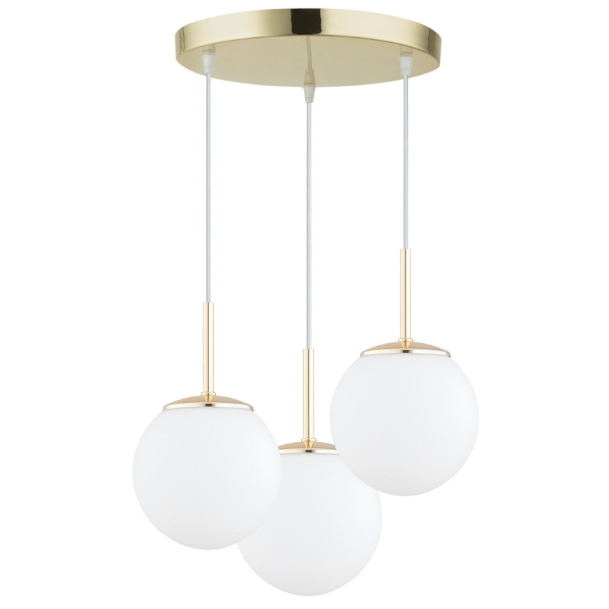 BRILAGI - Lámpara colgante con cable MILO 3xE27/60W/230V dorada