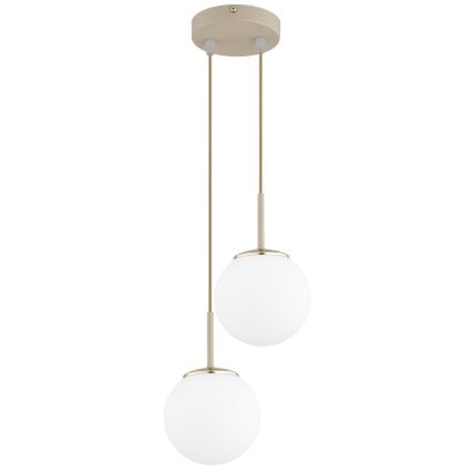 Brilagi - Lámpara colgante con cable MILO ECRU 2xE27/60W/230V beige/dorado