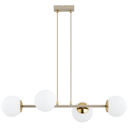 BRILAGI - Lámpara colgante con cable MILO ECRU 4xE27/60W/230V beige/dorada