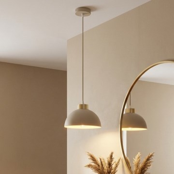 Brilagi - Lámpara colgante con cable MOON 1xE27/60W/230V Ø 18 cm beige/dorado