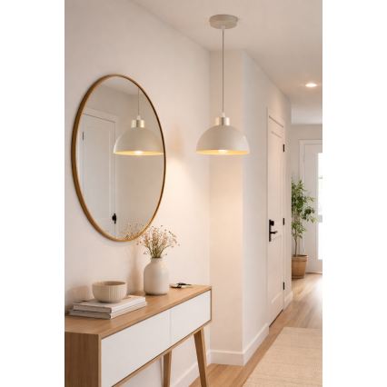 Brilagi - Lámpara colgante con cable MOON 1xE27/60W/230V Ø 18 cm beige/dorado