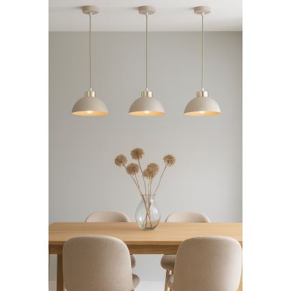 Brilagi - Lámpara colgante con cable MOON 1xE27/60W/230V Ø 18 cm beige/dorado