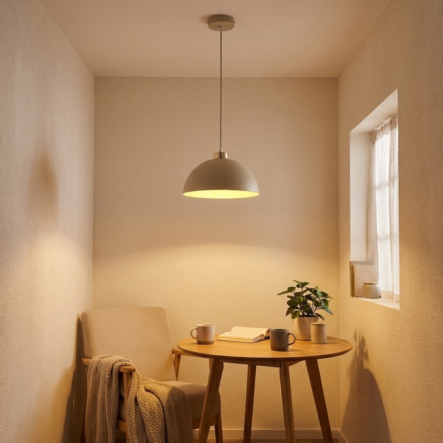 BRILAGI - Lámpara colgante con cable MOON 1xE27/60W/230V Ø 30 cm beige/dorado