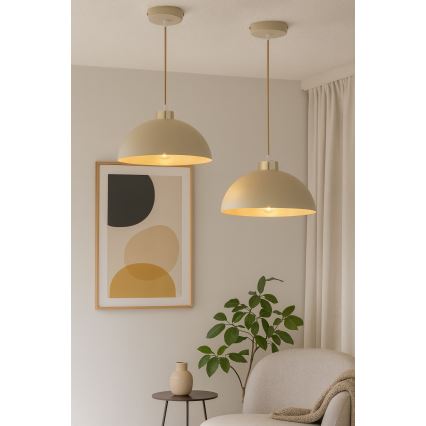 BRILAGI - Lámpara colgante con cable MOON 1xE27/60W/230V Ø 30 cm beige/dorado